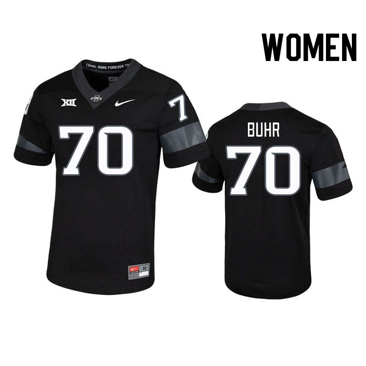 Women #70 Trevor Buhr Iowa State Cyclones College Football Jerseys Stitched Sale-Black - Click Image to Close